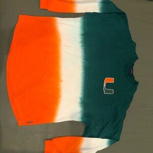 Orange and Green Tie-Dye Long Sleeve Shirt